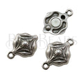1mm SUN MANDALA BEADING magnetic clasp ANT SILVER - 2 clasps