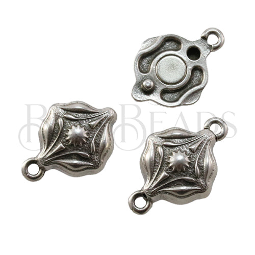 1mm SUN MANDALA BEADING magnetic clasp ANT SILVER - 2 clasps