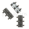 1mm 3-LOOP INDO-FLORAL BEADING magnetic clasp ANT SILVER - 2 clasps