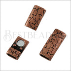 5mm flat ABSTRACT magnetic clasp ANT COPPER - 10 clasps