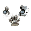 10mm flat PAW magnetic clasp ANT SILVER - 5 pcs