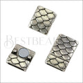 10mm flat SCALES magnetic clasp ANT SILVER - 10 clasps