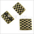 20mm flat HAMMERED magnetic clasp ANT BRASS - 5 clasps