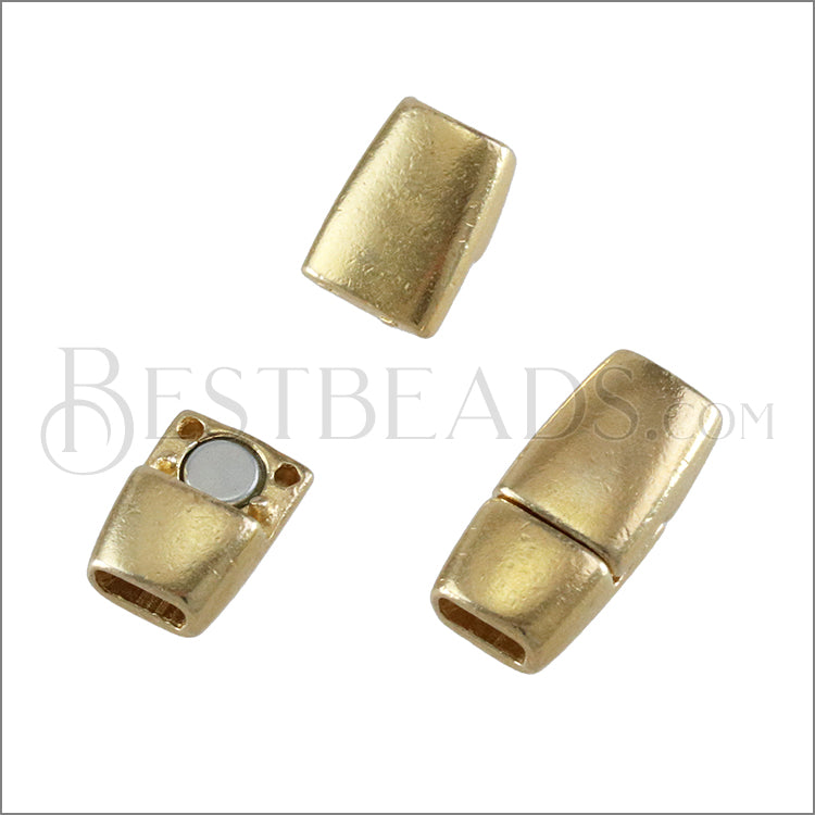 5mm flat TAPERED magnetic clasp GOLD - 5 clasps