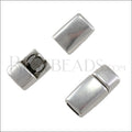 5x2.5mm flat **WIDE** ROUNDED magnetic clasp ANT SILVER - 10 clasps