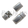 5mm flat ROUNDED magnetic clasp ANT SILVER - 10 clasps