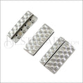 40mm flat HAMMERED magnetic clasp ANT SILVER - 5 clasps