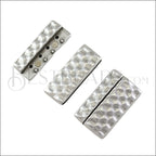 40mm flat HAMMERED magnetic clasp ANT SILVER - 5 clasps
