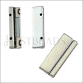 40mm flat PLAIN magnetic clasp ANT SILVER - 5 clasps