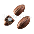 10mm flat FOOTBALL magnetic clasp ANT COPPER - 10 clasps