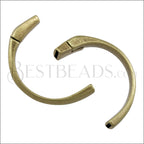 10mm flat HALF - CIRCLE magnetic clasp ANT BRASS - 5 clasps