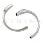 10mm flat HALF - CIRCLE magnetic clasp ANT SILVER - 5 clasps