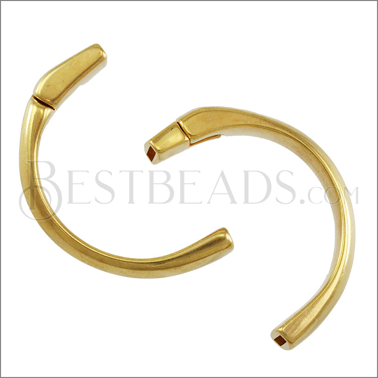10mm flat HALF - CIRCLE magnetic clasp SHINY GOLD - **1 clasp**