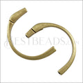 5mm flat HALF - CIRCLE magnetic clasp ANT BRASS - 5 clasps