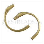 5mm flat HALF - CIRCLE magnetic clasp ANT BRASS - 5 clasps