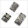 10mm flat CIRCLES magnetic clasp ANT SILVER - 10 clasps