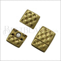 15mm flat HAMMERED magnetic clasp ANT BRASS - 5 clasps