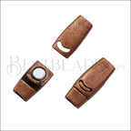 3mm flat PLAIN magnetic clasp ANT COPPER - 10 clasps