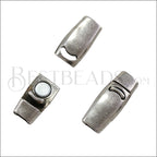 3mm flat PLAIN magnetic clasp ANT SILVER - 10 clasps