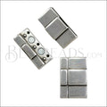 30mm + 10mm Flat PLAIN magnetic clasp ANT SILVER - 1 pc