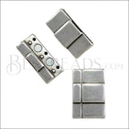 30mm + 10mm Flat PLAIN magnetic clasp ANT SILVER - 1 pc