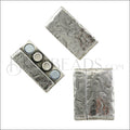 30mm flat TEXTURED magnetic clasp ANT SILVER - 5 pcs