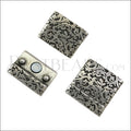 20mm flat DAMASK magnetic clasp ANT SILVER - 5 pcs