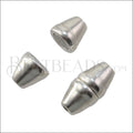 3mm round BANDED ELLIPSE magnetic clasp ANT SILVER - 5 pcs
