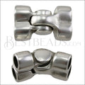 5mm round DOUBLE HINGE magnetic clasp ANT SILVER - 10 clasps