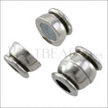 5mm round SMALL BARREL magnetic clasp ANT SILVER - 5 clasps