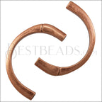 5mm round HALF - CIRCLE magnetic clasp ANT COPPER - 5 clasps
