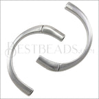5mm round HALF - CIRCLE magnetic clasp ANT SILVER - 5 clasps