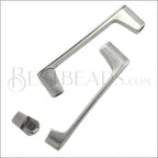5mm round FLAT BAR magnetic cuff ANT SILVER - 5 pcs