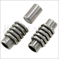 5mm round NUT + BOLT magnetic clasp ANT SILVER - 5 pcs