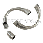 8mm round POLYGON HALF-CUFF magnetic clasp ANT SILVER - 5 clasps
