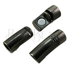 8mm round CURVED TUBE magnetic clasp GUN METAL - 5 clasps