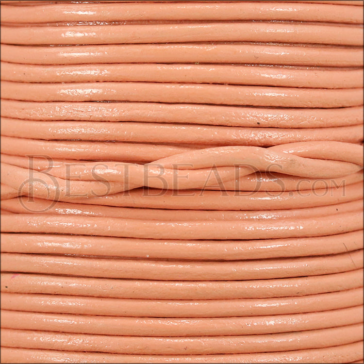 1.5mm round Indian leather - peach - 25m SPOOL