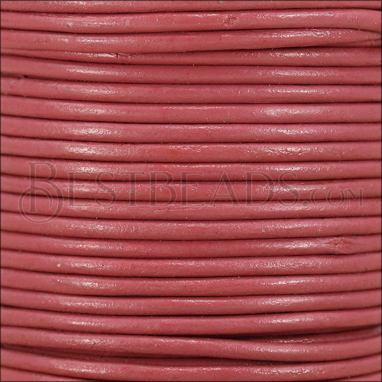2mm round Indian leather - blush - 25m SPOOL