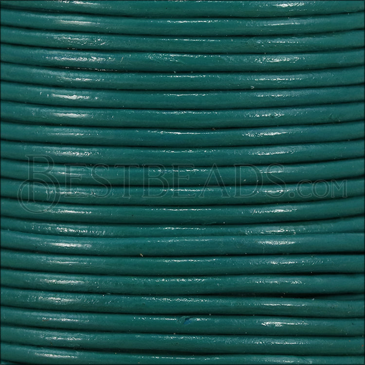 1mm round Indian leather - turquoise - 25m SPOOL