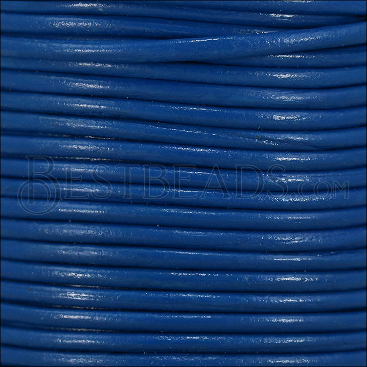 1mm round Indian leather - dark blue - 25m SPOOL