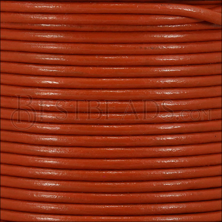 1mm round Indian leather - orange - 25m SPOOL