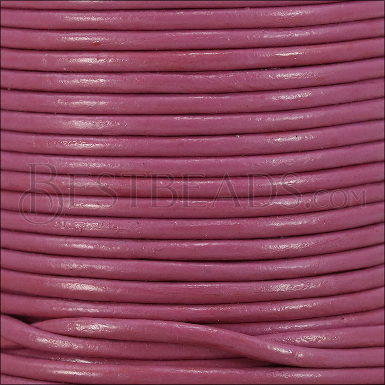 1mm round Indian leather - dusty pink - 25m SPOOL