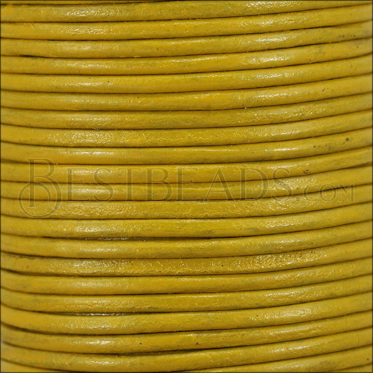 1.5mm round Indian leather - yellow - 25m SPOOL