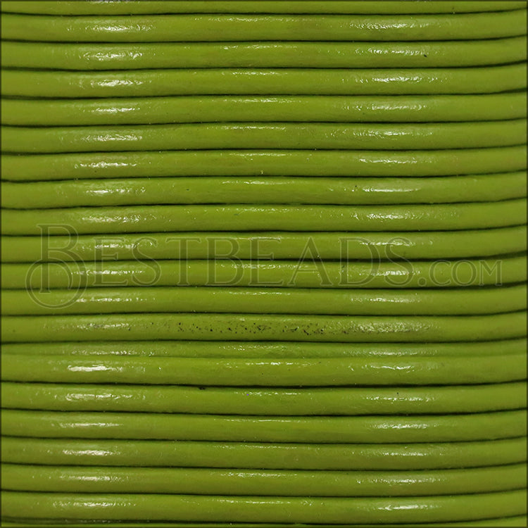1mm round Indian leather - moss green - 25m SPOOL