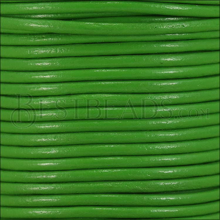 1mm round Indian leather - green - 25m SPOOL