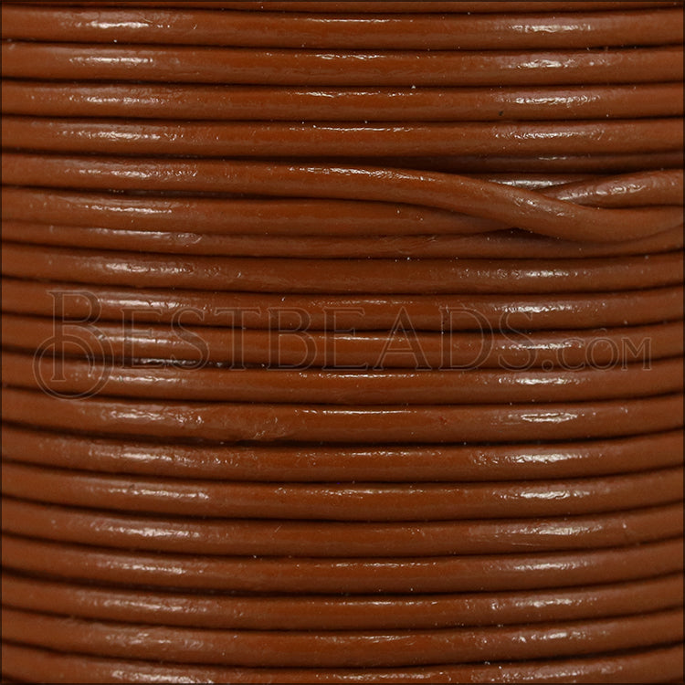 1.5mm round Indian leather - caramel - 25m SPOOL