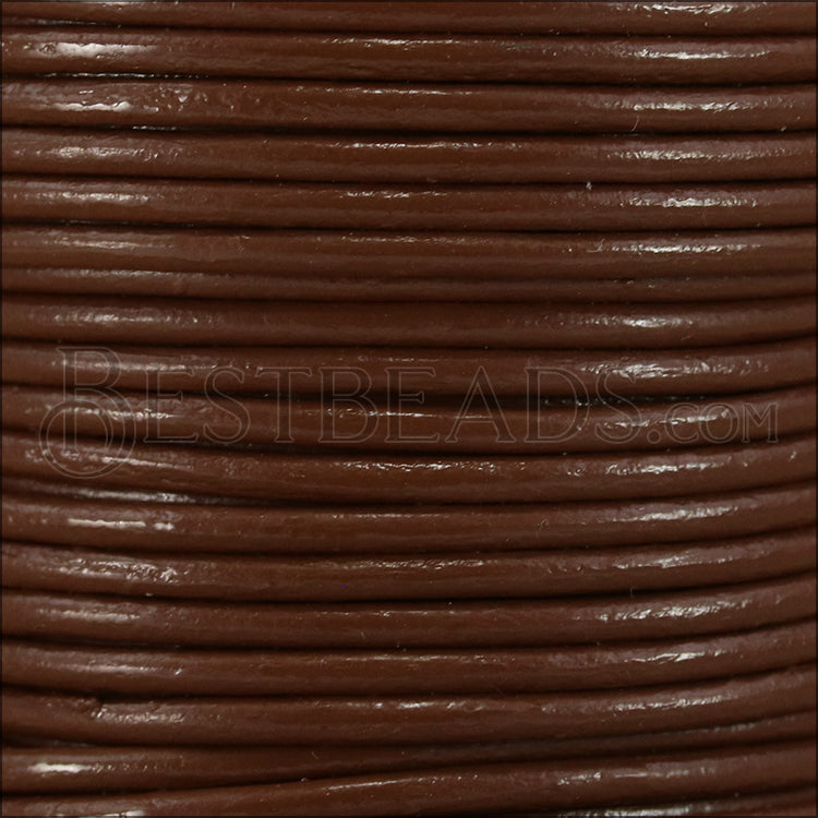 2mm round Indian leather - toffee - 25m SPOOL