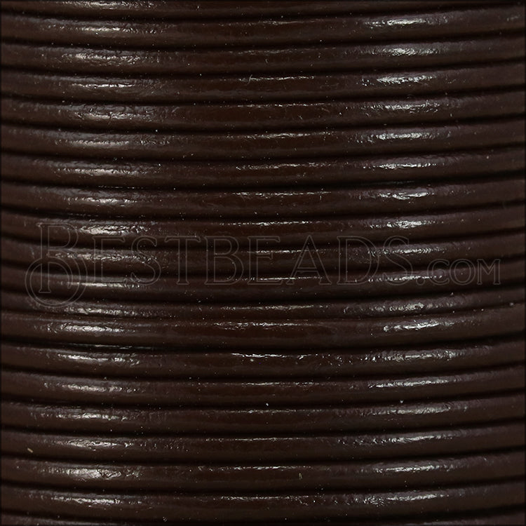 1mm round Indian leather - dark brown - 25m SPOOL
