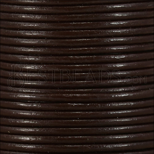 0.5mm round Indian leather - dark brown - 25m SPOOL