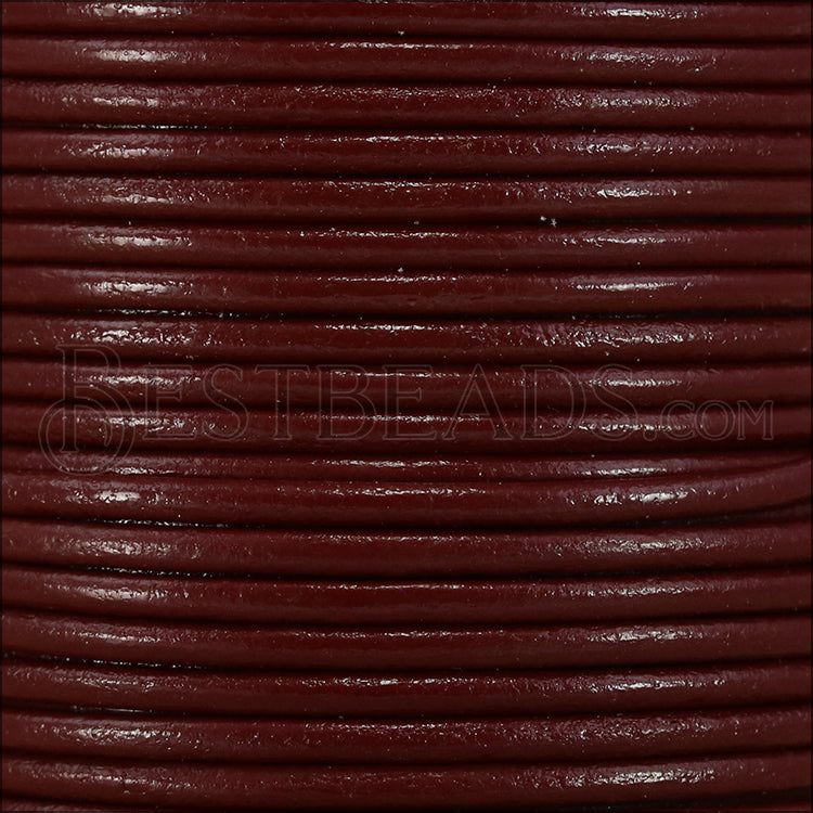 1mm round Indian leather - rust - 25m SPOOL